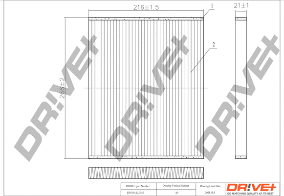 Filter, cabin air (DP1110.12.0055)