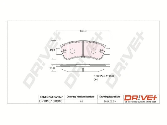 Brake Pad Set, disc brake (DP1010.10.0910)