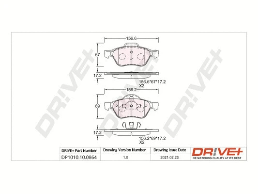 Brake Pad Set, disc brake (DP1010.10.0864)