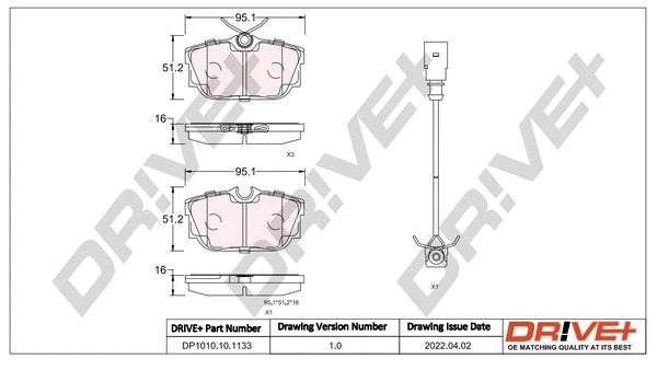 Brake Pad Set, disc brake (DP1010.10.1133)