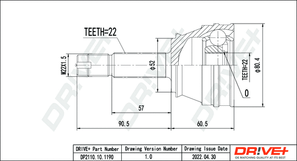 Joint Kit, drive shaft (DP2110.10.1190)