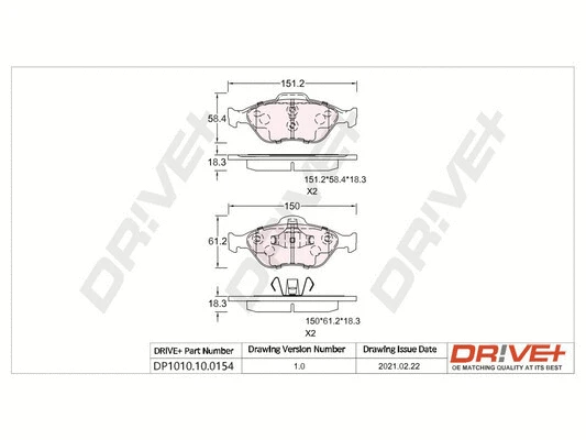Brake Pad Set, disc brake (DP1010.10.0154)