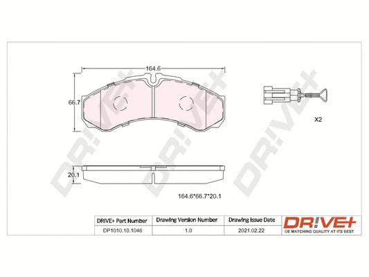 Brake Pad Set, disc brake (DP1010.10.1046)