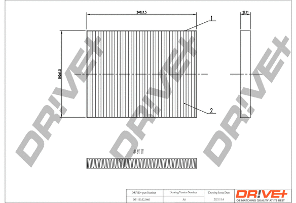 Filter, cabin air (DP1110.12.0060)