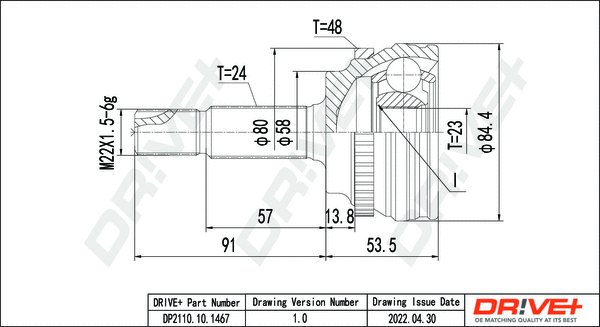 Joint Kit, drive shaft (DP2110.10.1467)