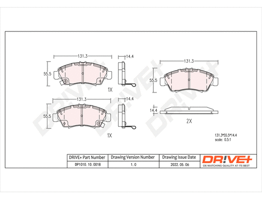 Brake Pad Set, disc brake (DP1010.10.0018)