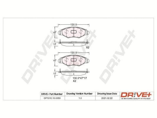 Brake Pad Set, disc brake (DP1010.10.0859)