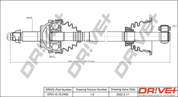 Drive Shaft (DP2110.10.0452)