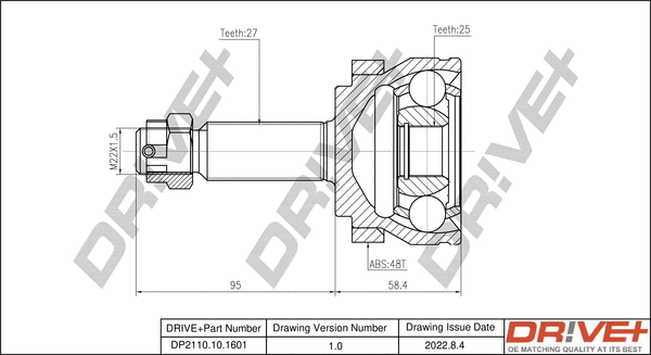 Joint Kit, drive shaft (DP2110.10.1601)