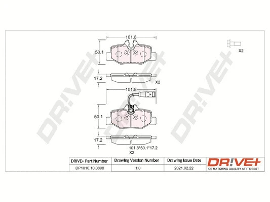 Brake Pad Set, disc brake (DP1010.10.0898)