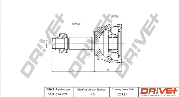 Joint Kit, drive shaft (DP2110.10.1177)