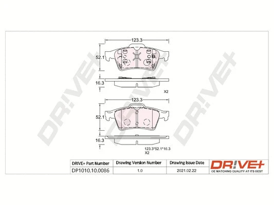 Brake Pad Set, disc brake (DP1010.10.0086)