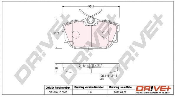Brake Pad Set, disc brake (DP1010.10.0913)