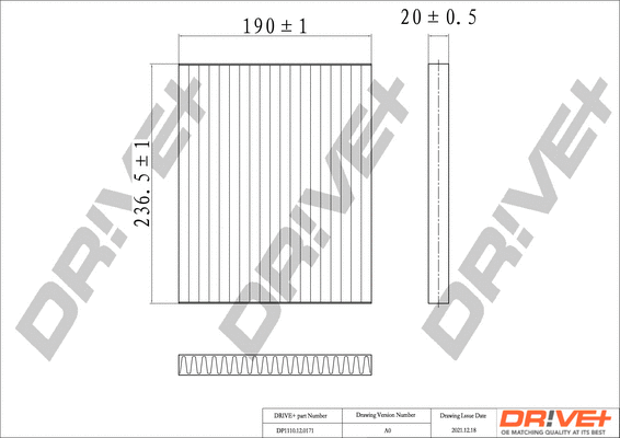 Filter, cabin air (DP1110.12.0171)