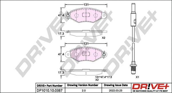 Brake Pad Set, disc brake (DP1010.10.0387)