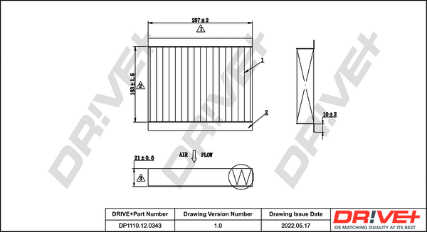 Filter, cabin air (DP1110.12.0343)