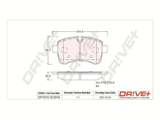 Brake Pad Set, disc brake (DP1010.10.0916)