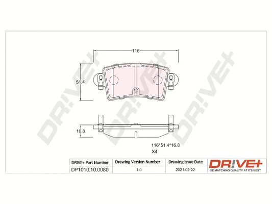 Brake Pad Set, disc brake (DP1010.10.0080)