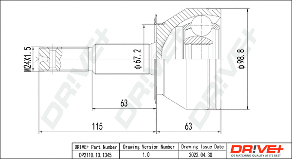 Joint Kit, drive shaft (DP2110.10.1345)