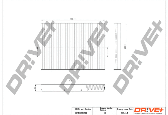 Filter, cabin air (DP1110.12.0162)