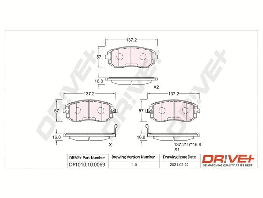 Brake Pad Set, disc brake (DP1010.10.0069)