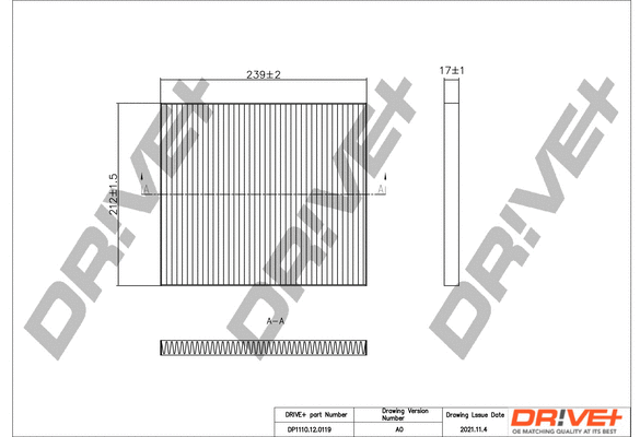 Filter, cabin air (DP1110.12.0119)