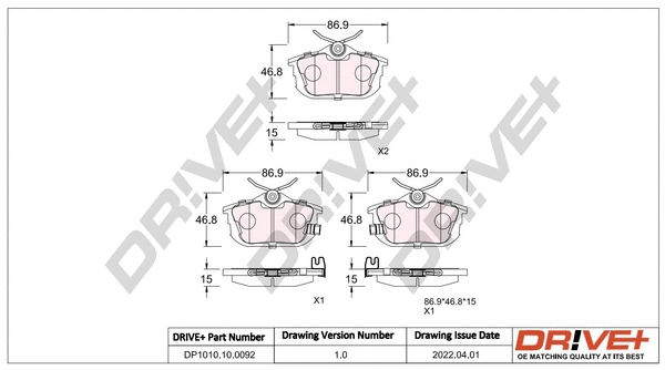 Brake Pad Set, disc brake (DP1010.10.0092)