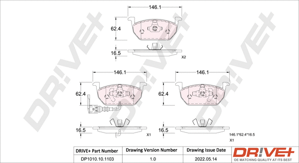 Brake Pad Set, disc brake (DP1010.10.1103)