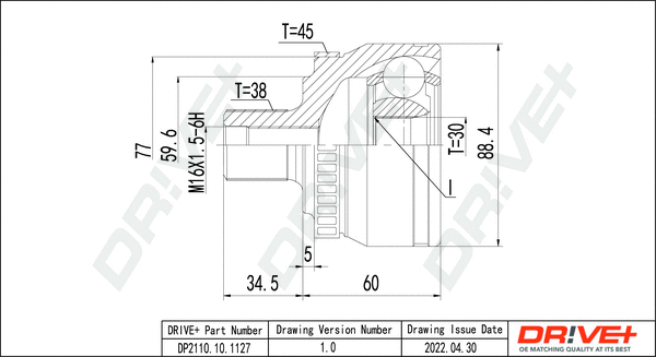 Joint Kit, drive shaft (DP2110.10.1127)