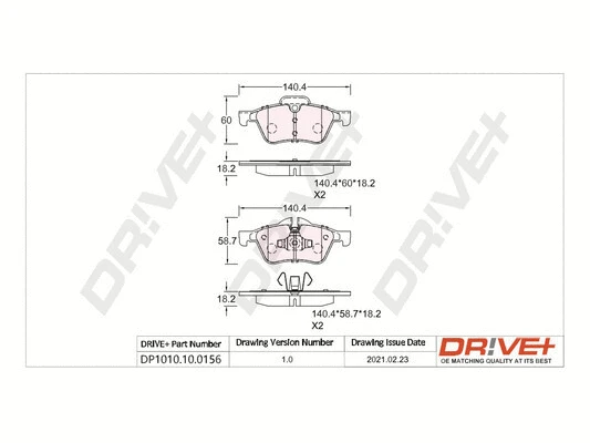 Brake Pad Set, disc brake (DP1010.10.0156)
