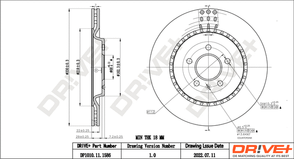 Brake Disc (DP1010.11.1586)