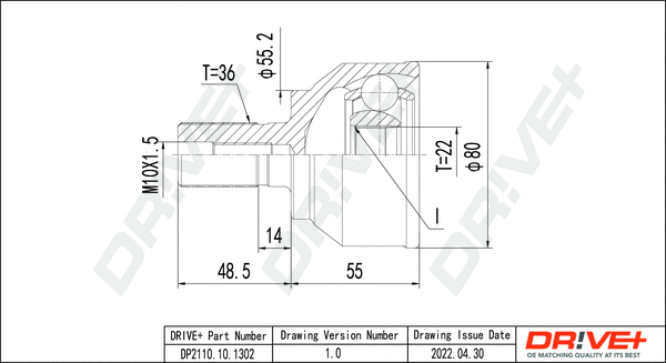Joint Kit, drive shaft (DP2110.10.1302)