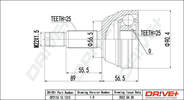 Joint Kit, drive shaft (DP2110.10.1213)