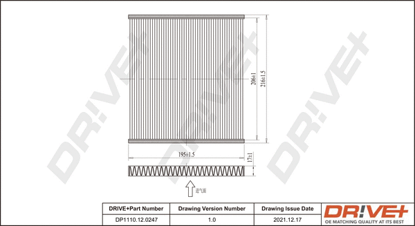 Filter, cabin air (DP1110.12.0247)