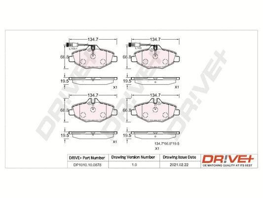 Brake Pad Set, disc brake (DP1010.10.0878)