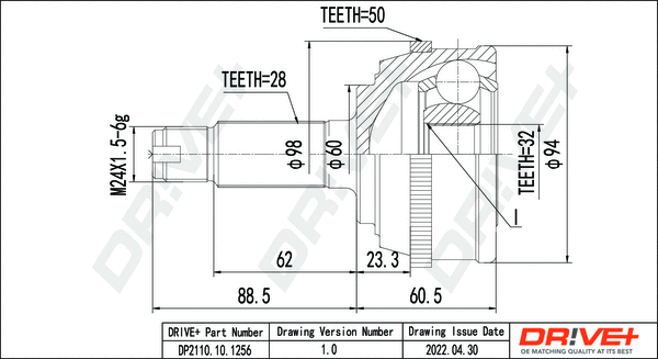 Joint Kit, drive shaft (DP2110.10.1256)