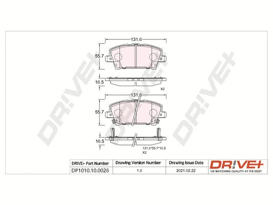 Brake Pad Set, disc brake (DP1010.10.0028)