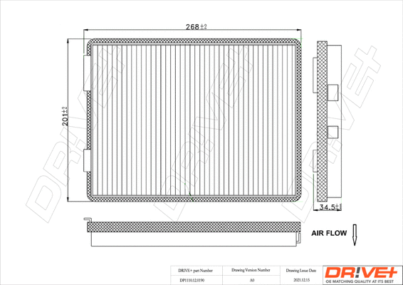 Filter, cabin air (DP1110.12.0190)