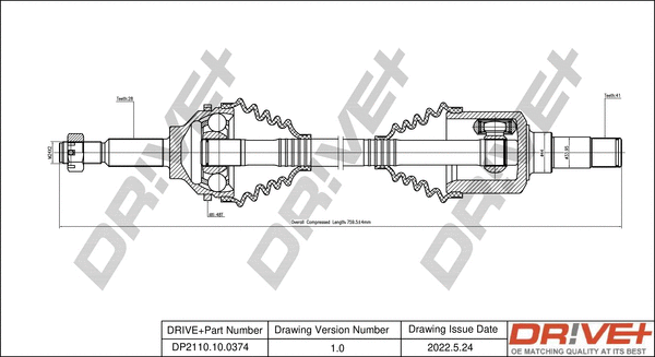 Drive Shaft (DP2110.10.0374)