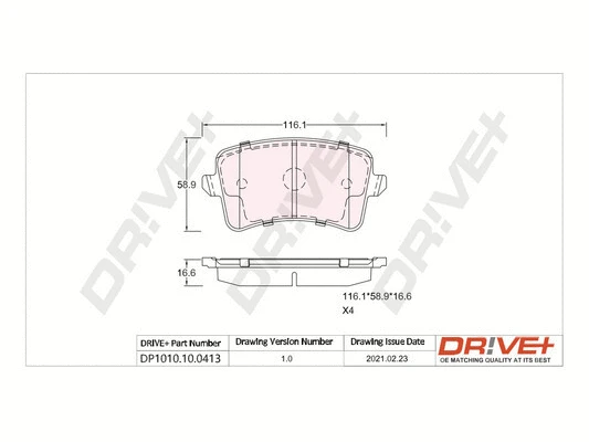 Brake Pad Set, disc brake (DP1010.10.0413)