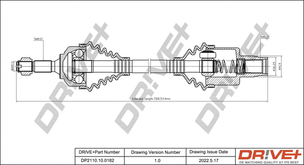 Drive Shaft (DP2110.10.0182)