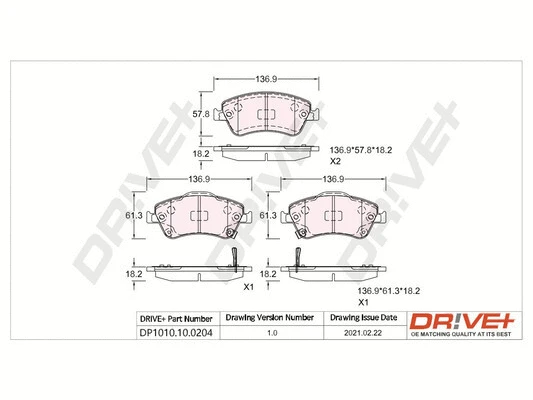 Brake Pad Set, disc brake (DP1010.10.0204)