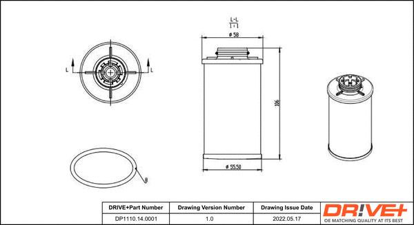 Hydraulic Filter, automatic transmission (DP1110.14.0001)