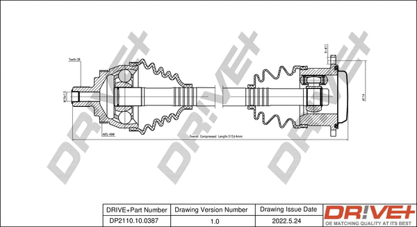 Drive Shaft (DP2110.10.0387)
