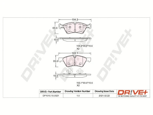 Brake Pad Set, disc brake (DP1010.10.0921)