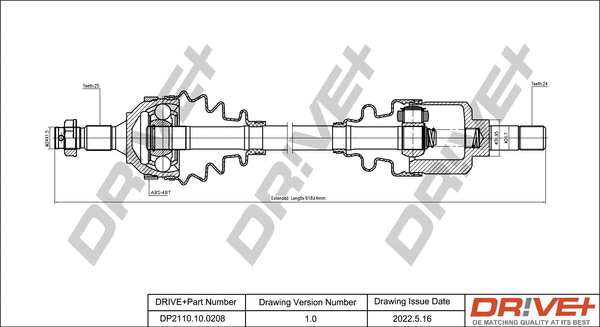 Drive Shaft (DP2110.10.0208)