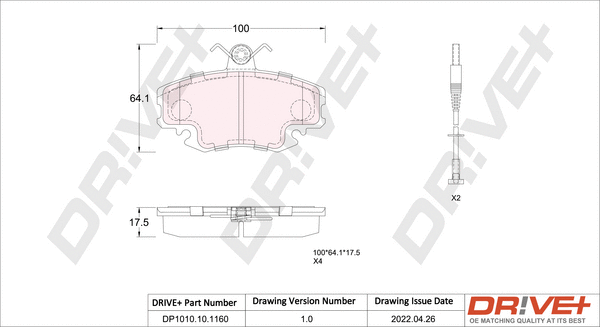 Brake Pad Set, disc brake (DP1010.10.1160)