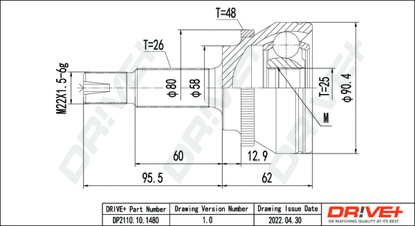 Joint Kit, drive shaft (DP2110.10.1480)