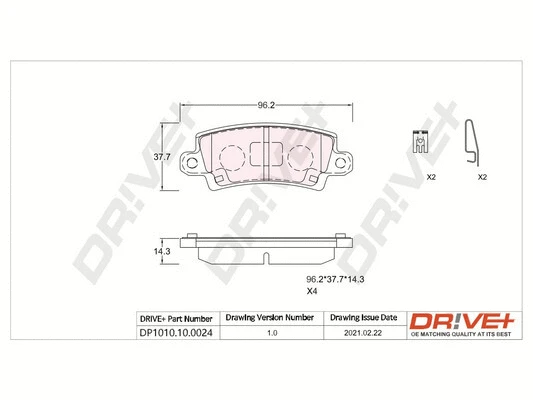 Brake Pad Set, disc brake (DP1010.10.0024)