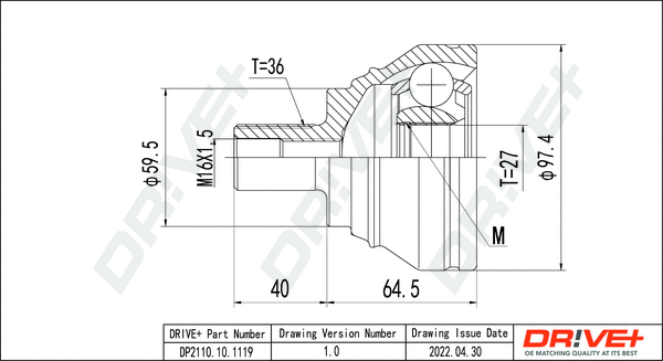 Joint Kit, drive shaft (DP2110.10.1119)